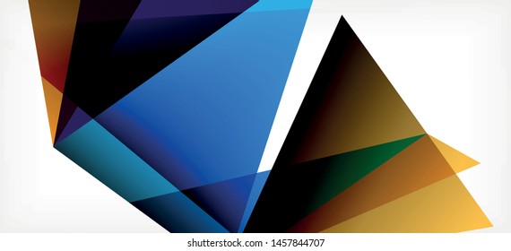 Triangle geometric background in trendy style on light background. Retro vector illustration. Colorful bright. Trendy modern style. Vector business illustration. Geometric template.