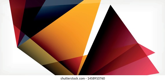 Triangle geometric background in trendy style on light background. Retro vector illustration. Colorful bright. Trendy modern style. Vector business illustration. Geometric template.
