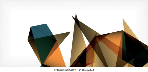 Triangle geometric background in trendy style on light background. Retro vector illustration. Colorful bright. Trendy modern style. Vector business illustration. Geometric template. - Shutterstock ID 1458912218