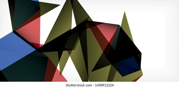Triangle geometric background in trendy style on light background. Retro vector illustration. Colorful bright. Trendy modern style. Vector business illustration. Geometric template.