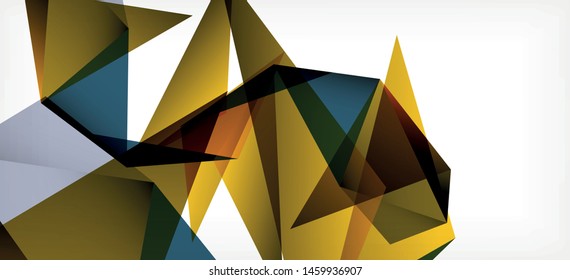 Triangle geometric background in trendy style on light background. Retro vector illustration. Colorful bright. Trendy modern style. Vector business illustration. Geometric template.