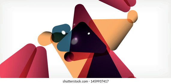 Fondo geométrico triangular de estilo moderno sobre fondo claro. Ilustración vectorial retro. Brillante y colorido. Moderna y de diseño. Ilustración empresarial de vectores. Plantilla geométrica.