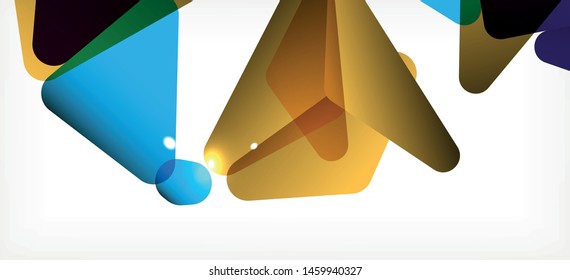 Fondo geométrico triangular de estilo moderno sobre fondo claro. Ilustración vectorial retro. Brillante y colorido. Moderna y de diseño. Ilustración empresarial de vectores. Plantilla geométrica.