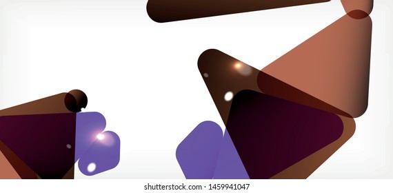 Triangle geometric background in trendy style on light background. Retro vector illustration. Colorful bright. Trendy modern style. Vector business illustration. Geometric template.