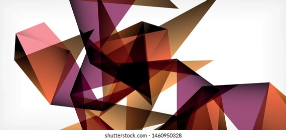 Dreieckiger geometrischer Hintergrund im trendigen Stil auf hellem Hintergrund. Retro, Vektorgrafik. Farbenfroh. Moderner Stil. Vektorgrafik für Geschäftsaktivitäten. Geometrische Vorlage.