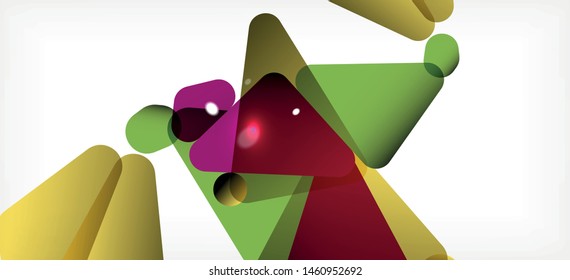 Triangle geometric background in trendy style on light background. Retro vector illustration. Colorful bright. Trendy modern style. Vector business illustration. Geometric template.