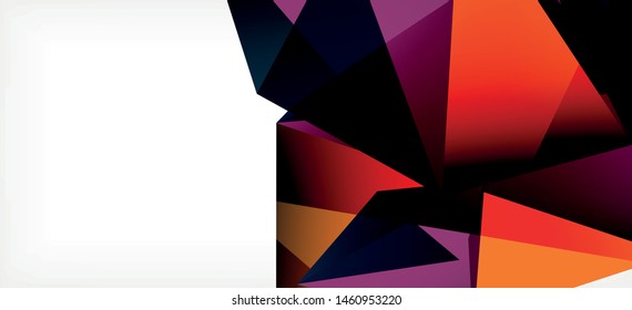 Triangle geometric background in trendy style on light background. Retro vector illustration. Colorful bright. Trendy modern style. Vector business illustration. Geometric template.
