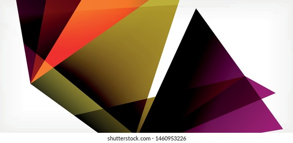 Triangle geometric background in trendy style on light background. Retro vector illustration. Colorful bright. Trendy modern style. Vector business illustration. Geometric template.