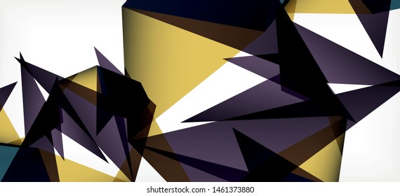 Triangle geometric background in trendy style on light background. Retro vector illustration. Colorful bright. Trendy modern style. Vector business illustration. Geometric template.