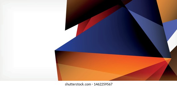 Triangle geometric background in trendy style on light background. Retro vector illustration. Colorful bright. Trendy modern style. Vector business illustration. Geometric template.