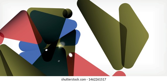 Triangle geometric background in trendy style on light background. Retro vector illustration. Colorful bright. Trendy modern style. Vector business illustration. Geometric template.