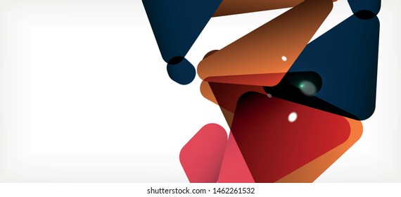 Dreieckiger geometrischer Hintergrund im trendigen Stil auf hellem Hintergrund. Retro, Vektorgrafik. Farbenfroh. Moderner Stil. Vektorgrafik für Geschäftsaktivitäten. Geometrische Vorlage.