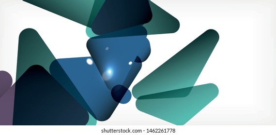 Dreieckiger geometrischer Hintergrund im trendigen Stil auf hellem Hintergrund. Retro, Vektorgrafik. Farbenfroh. Moderner Stil. Vektorgrafik für Geschäftsaktivitäten. Geometrische Vorlage.