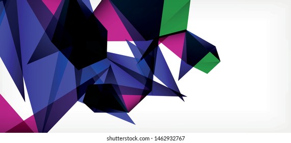 Triangle geometric background in trendy style on light background. Retro vector illustration. Colorful bright. Trendy modern style. Vector business illustration. Geometric template.