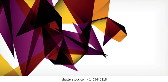 Triangle geometric background in trendy style on light background. Retro vector illustration. Colorful bright. Trendy modern style. Vector business illustration. Geometric template.