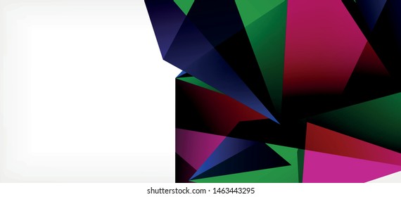Triangle geometric background in trendy style on light background. Retro vector illustration. Colorful bright. Trendy modern style. Vector business illustration. Geometric template.