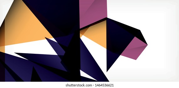 Fundo geométrico triângulo em estilo moderno no fundo claro. Ilustração de vetor retrô. Colorido brilhante. Estilo moderno na moda. Ilustração de negócios de vetor. Modelo geométrico.