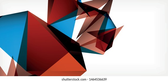 Triangle geometric background in trendy style on light background. Retro vector illustration. Colorful bright. Trendy modern style. Vector business illustration. Geometric template.
