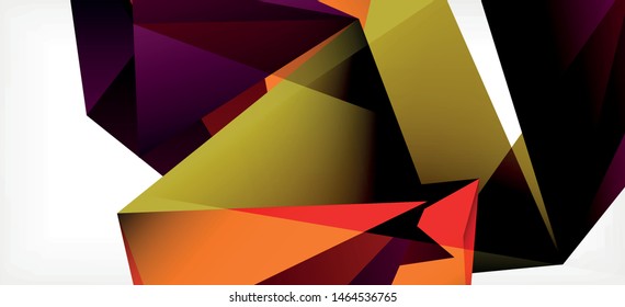 Triangle geometric background in trendy style on light background. Retro vector illustration. Colorful bright. Trendy modern style. Vector business illustration. Geometric template.