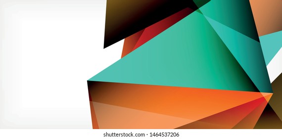 Triangle geometric background in trendy style on light background. Retro vector illustration. Colorful bright. Trendy modern style. Vector business illustration. Geometric template.