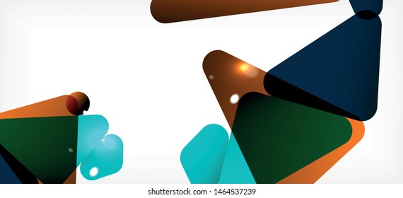 Triangle geometric background in trendy style on light background. Retro vector illustration. Colorful bright. Trendy modern style. Vector business illustration. Geometric template.