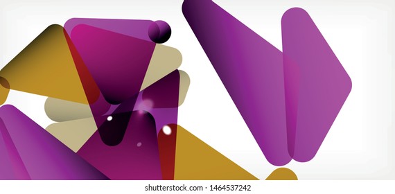 Triangle geometric background in trendy style on light background. Retro vector illustration. Colorful bright. Trendy modern style. Vector business illustration. Geometric template.