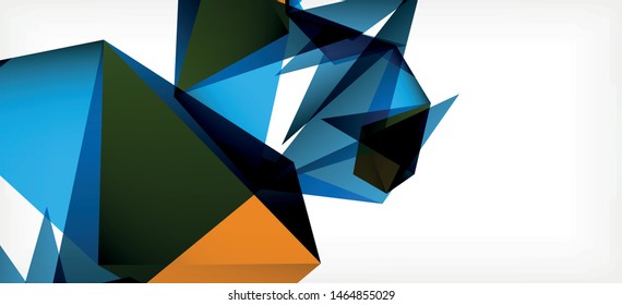 Triangle geometric background in trendy style on light background. Retro vector illustration. Colorful bright. Trendy modern style. Vector business illustration. Geometric template.