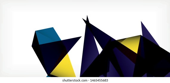 Triangle geometric background in trendy style on light background. Retro vector illustration. Colorful bright. Trendy modern style. Vector business illustration. Geometric template.