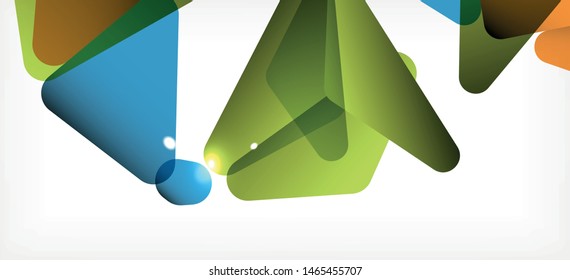 Triangle geometric background in trendy style on light background. Retro vector illustration. Colorful bright. Trendy modern style. Vector business illustration. Geometric template.