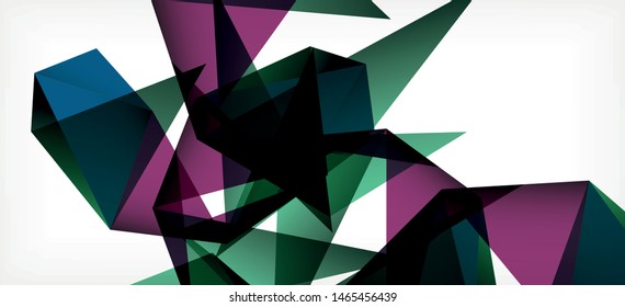Triangle geometric background in trendy style on light background. Retro vector illustration. Colorful bright. Trendy modern style. Vector business illustration. Geometric template.