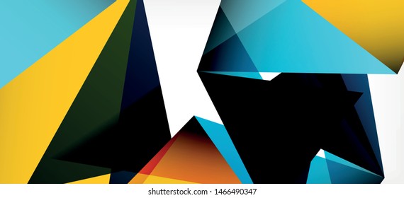 Fondo geométrico triangular de estilo moderno sobre fondo claro. Ilustración vectorial retro. Brillante y colorido. Moderna y de diseño. Ilustración empresarial de vectores. Plantilla geométrica.