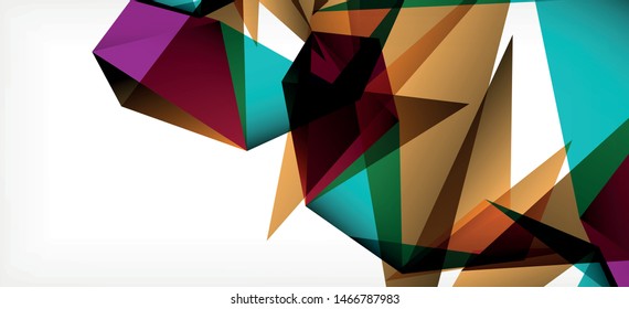 Triangle geometric background in trendy style on light background. Retro vector illustration. Colorful bright. Trendy modern style. Vector business illustration. Geometric template.