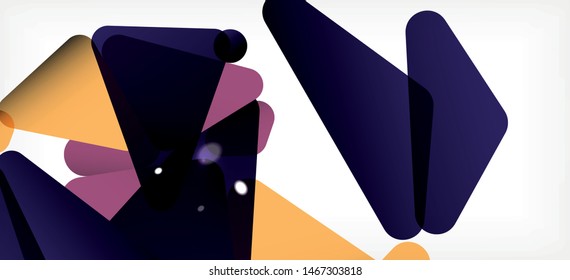 Triangle geometric background in trendy style on light background. Retro vector illustration. Colorful bright. Trendy modern style. Vector business illustration. Geometric template.