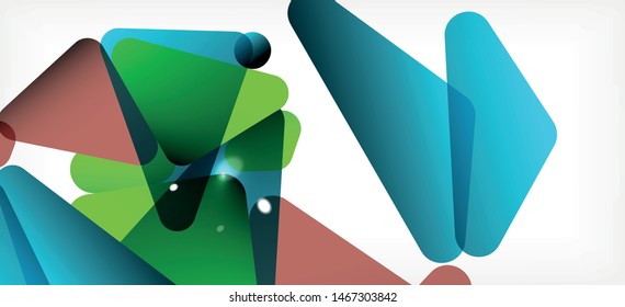 Triangle geometric background in trendy style on light background. Retro vector illustration. Colorful bright. Trendy modern style. Vector business illustration. Geometric template.