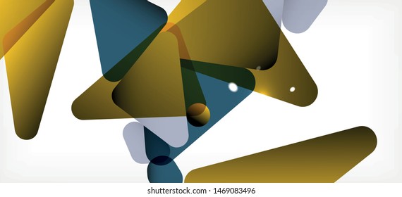 Triangle geometric background in trendy style on light background. Retro vector illustration. Colorful bright. Trendy modern style. Vector business illustration. Geometric template.