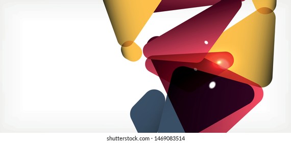 Triangle geometric background in trendy style on light background. Retro vector illustration. Colorful bright. Trendy modern style. Vector business illustration. Geometric template.