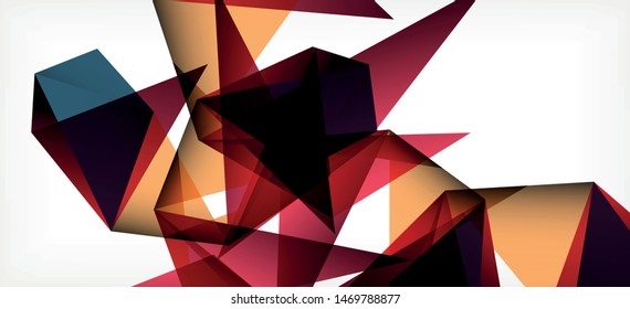 Triangle geometric background in trendy style on light background. Retro vector illustration. Colorful bright. Trendy modern style. Vector business illustration. Geometric template.