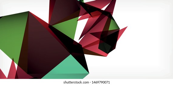 Dreieckiger geometrischer Hintergrund im trendigen Stil auf hellem Hintergrund. Retro, Vektorgrafik. Farbenfroh. Moderner Stil. Vektorgrafik für Geschäftsaktivitäten. Geometrische Vorlage.