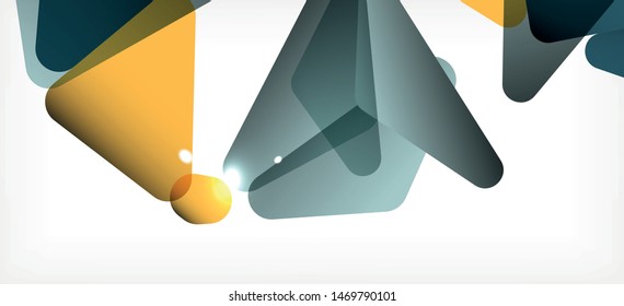 Triangle geometric background in trendy style on light background. Retro vector illustration. Colorful bright. Trendy modern style. Vector business illustration. Geometric template.