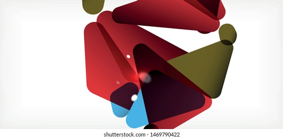 Triangle geometric background in trendy style on light background. Retro vector illustration. Colorful bright. Trendy modern style. Vector business illustration. Geometric template.