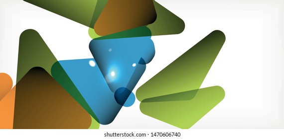 Dreieckiger geometrischer Hintergrund im trendigen Stil auf hellem Hintergrund. Retro, Vektorgrafik. Farbenfroh. Moderner Stil. Vektorgrafik für Geschäftsaktivitäten. Geometrische Vorlage.