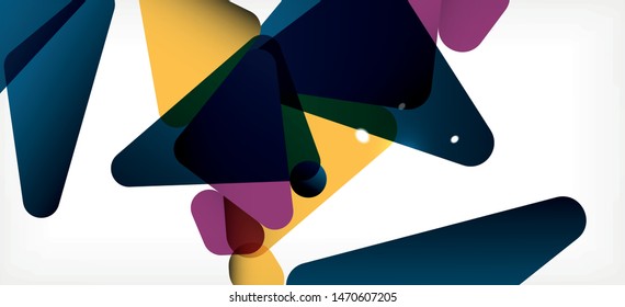 Triangle geometric background in trendy style on light background. Retro vector illustration. Colorful bright. Trendy modern style. Vector business illustration. Geometric template.