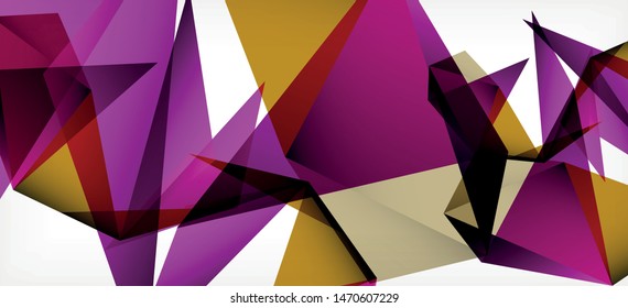 Dreieckiger geometrischer Hintergrund im trendigen Stil auf hellem Hintergrund. Retro, Vektorgrafik. Farbenfroh. Moderner Stil. Vektorgrafik für Geschäftsaktivitäten. Geometrische Vorlage.