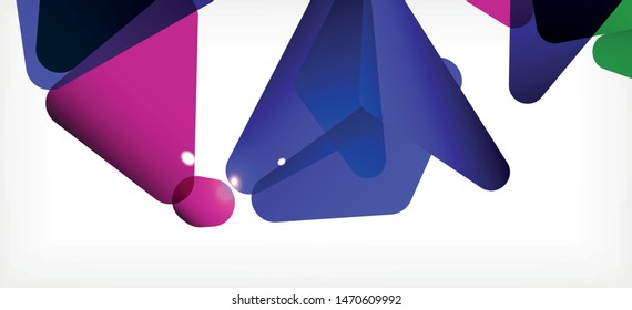 Triangle geometric background in trendy style on light background. Retro vector illustration. Colorful bright. Trendy modern style. Vector business illustration. Geometric template.