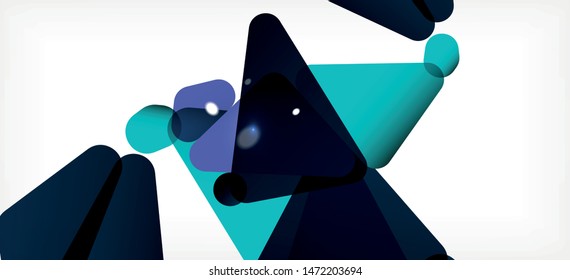 Triangle geometric background in trendy style on light background. Retro vector illustration. Colorful bright. Trendy modern style. Vector business illustration. Geometric template.
