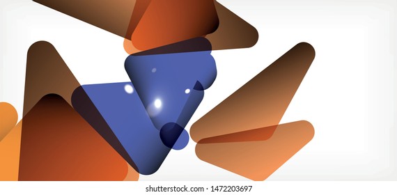 Triangle geometric background in trendy style on light background. Retro vector illustration. Colorful bright. Trendy modern style. Vector business illustration. Geometric template.