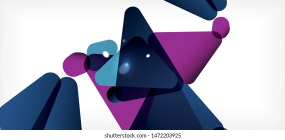 Triangle geometric background in trendy style on light background. Retro vector illustration. Colorful bright. Trendy modern style. Vector business illustration. Geometric template.