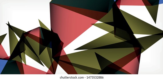 Fondo geométrico triangular de estilo moderno sobre fondo claro. Ilustración vectorial retro. Brillante y colorido. Moderna y de diseño. Ilustración empresarial de vectores. Plantilla geométrica.