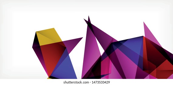 Fondo geométrico triangular de estilo moderno sobre fondo claro. Ilustración vectorial retro. Brillante y colorido. Moderna y de diseño. Ilustración empresarial de vectores. Plantilla geométrica.