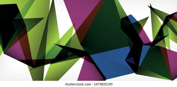 Fondo geométrico triangular de estilo moderno sobre fondo claro. Ilustración vectorial retro. Brillante y colorido. Moderna y de diseño. Ilustración empresarial de vectores. Plantilla geométrica.